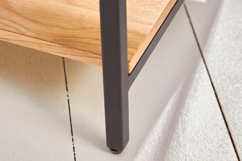 Table de chevet industrielle ELEMENTS Table d’appoint 40cm en chêne avec tiroir