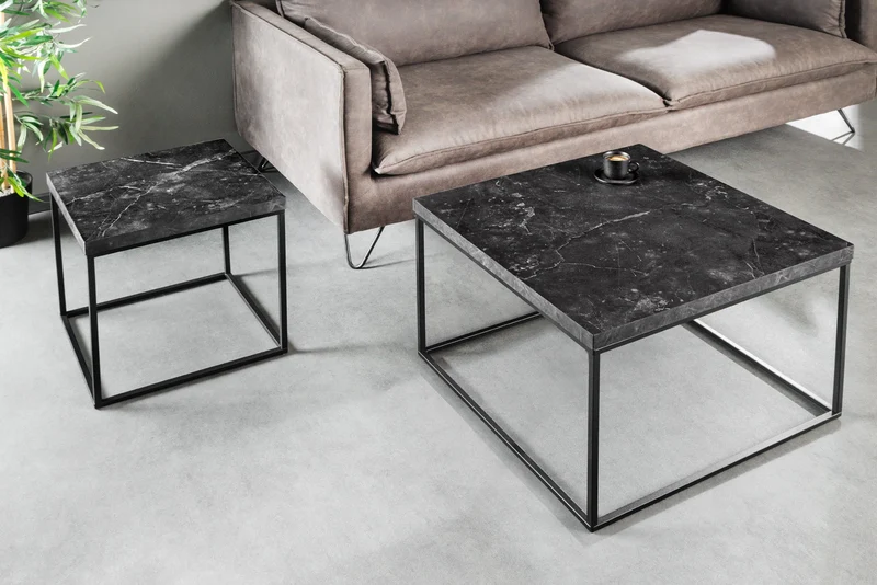 Table d’appoint moderne ARCHITECTURE 45cm structure métal graphite