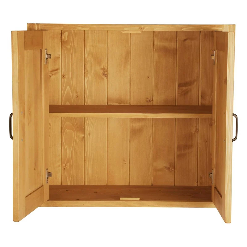 Meuble haut pin massif 80 cm 2 portes épicéa huilé miel | Aravis