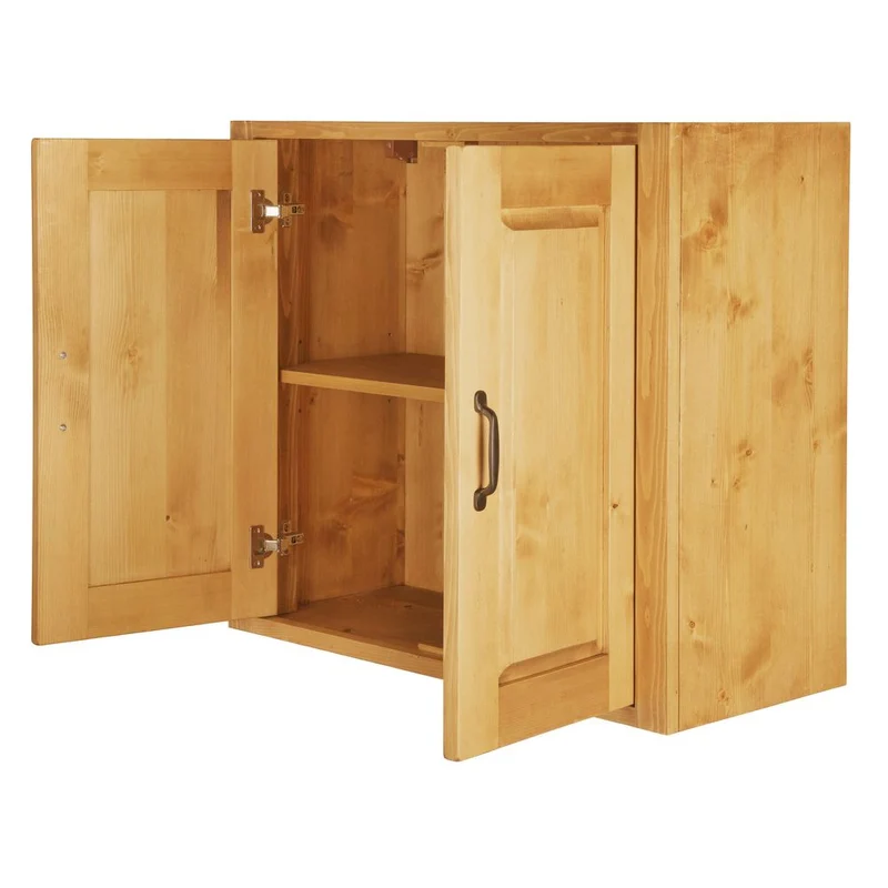 Meuble haut pin massif 80 cm 2 portes épicéa huilé miel | Aravis