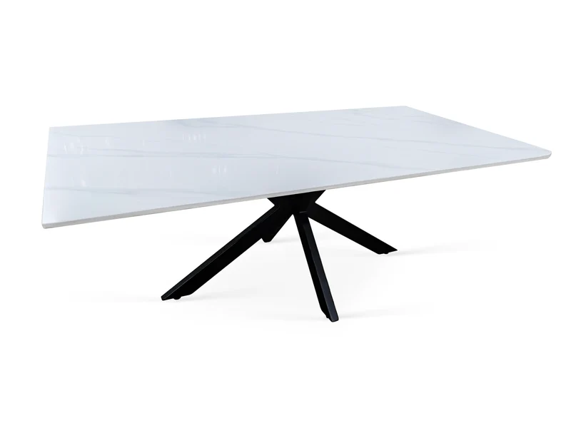 Table basse plateau en ceramique rectangulaire, 130x70xH45CM - PILAR
