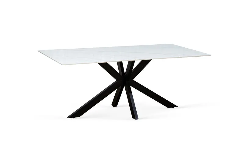 Table à manger plateau en ceramique rectangulaire, H76CM - PILAR