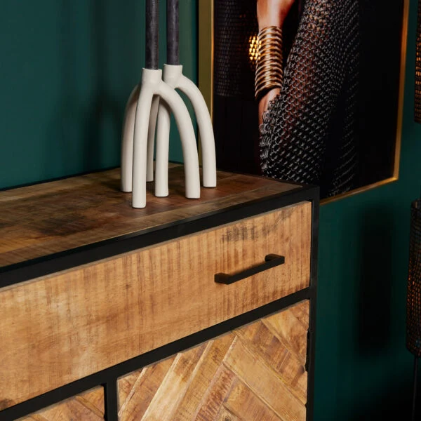 Commode en bois de manguier, 100X40XH115CM - VICTORIA