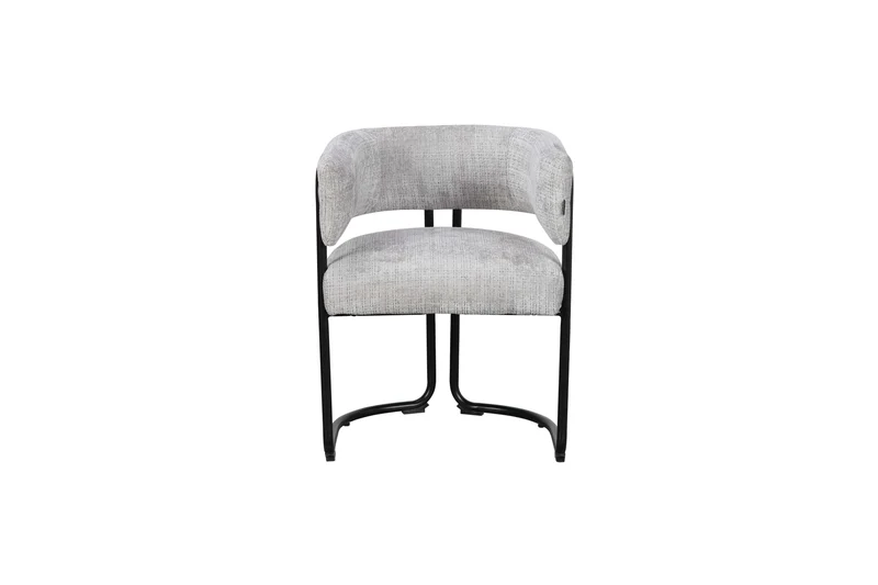 Chaise avec accoudoirs en tissu et structure noire, 56x52xH70CM ALICIA