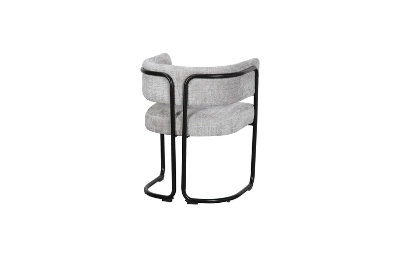 Chaise avec accoudoirs en tissu et structure noire, 56x52xH70CM ALICIA