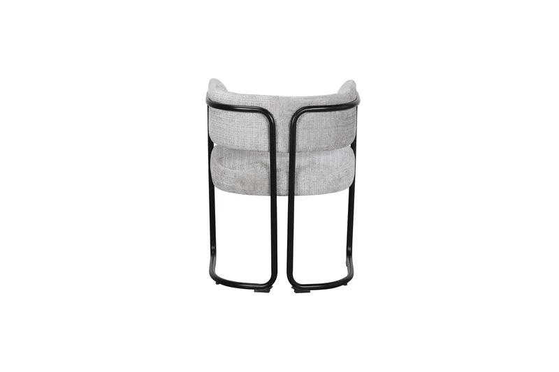 Chaise avec accoudoirs en tissu et structure noire, 56x52xH70CM ALICIA