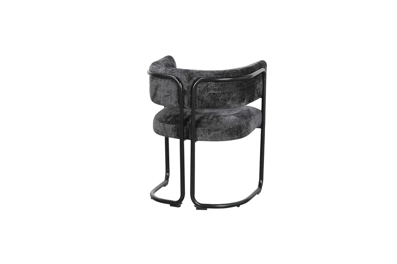 Chaise avec accoudoirs en tissu et structure noire, 56x52xH70CM ALICIA