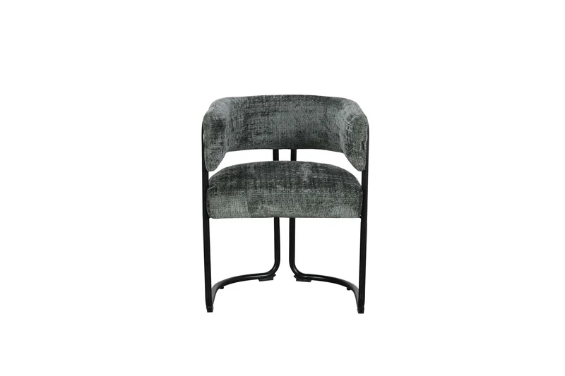 Chaise avec accoudoirs en tissu et structure noire, 56x52xH70CM ALICIA