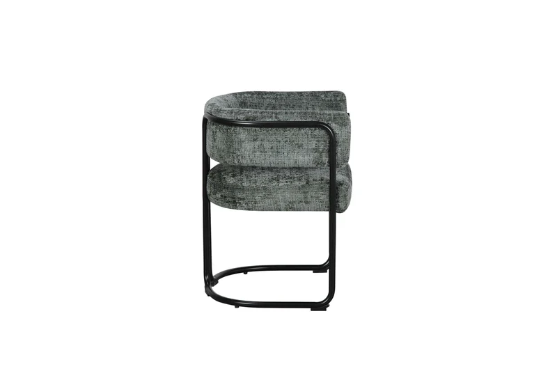 Chaise avec accoudoirs en tissu et structure noire, 56x52xH70CM ALICIA