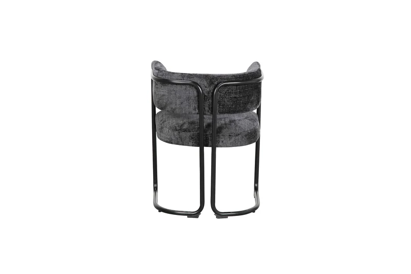 Chaise avec accoudoirs en tissu et structure noire, 56x52xH70CM ALICIA
