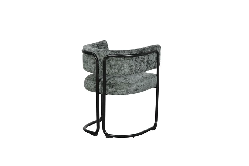 Chaise avec accoudoirs en tissu et structure noire, 56x52xH70CM ALICIA
