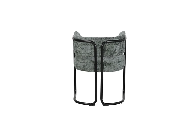 Chaise avec accoudoirs en tissu et structure noire, 56x52xH70CM ALICIA