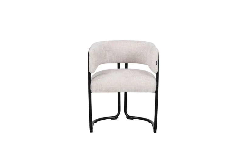 Chaise avec accoudoirs en tissu et structure noire, 56x52xH70CM ALICIA