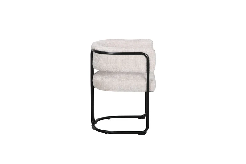 Chaise avec accoudoirs en tissu et structure noire, 56x52xH70CM ALICIA