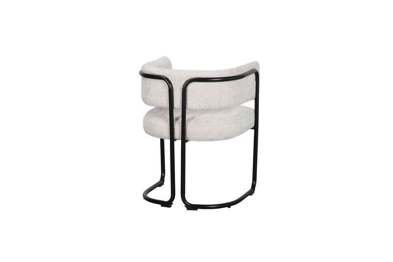 Chaise avec accoudoirs en tissu et structure noire, 56x52xH70CM ALICIA