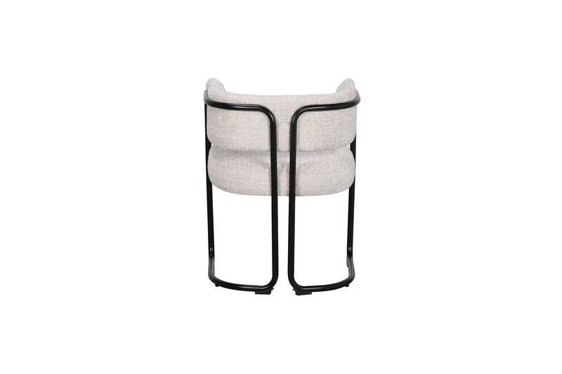 Chaise avec accoudoirs en tissu et structure noire, 56x52xH70CM ALICIA