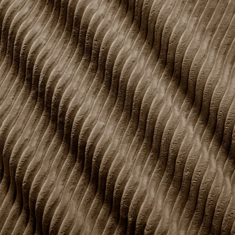 Fauteuil canapé 1 place sans accoudoirs en velours côtelé marron, sans montage MINIMALISTCONSOLEHOM