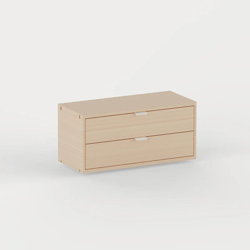 Bloc portes, tiroirs et tringle en bois UNIT