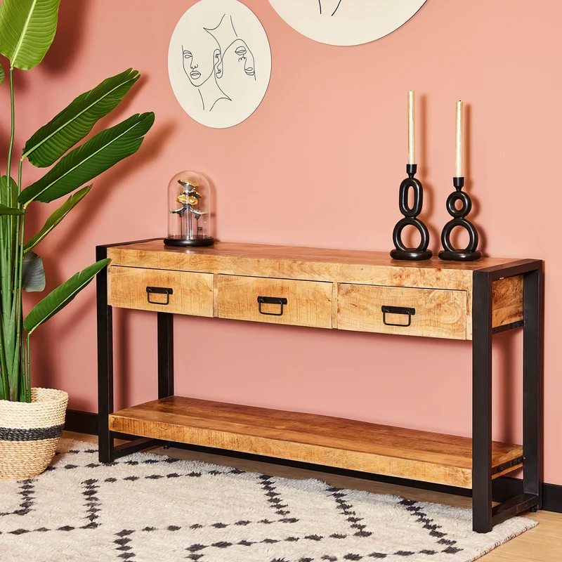 Console en bois de manguier, H76cm - ANGELO