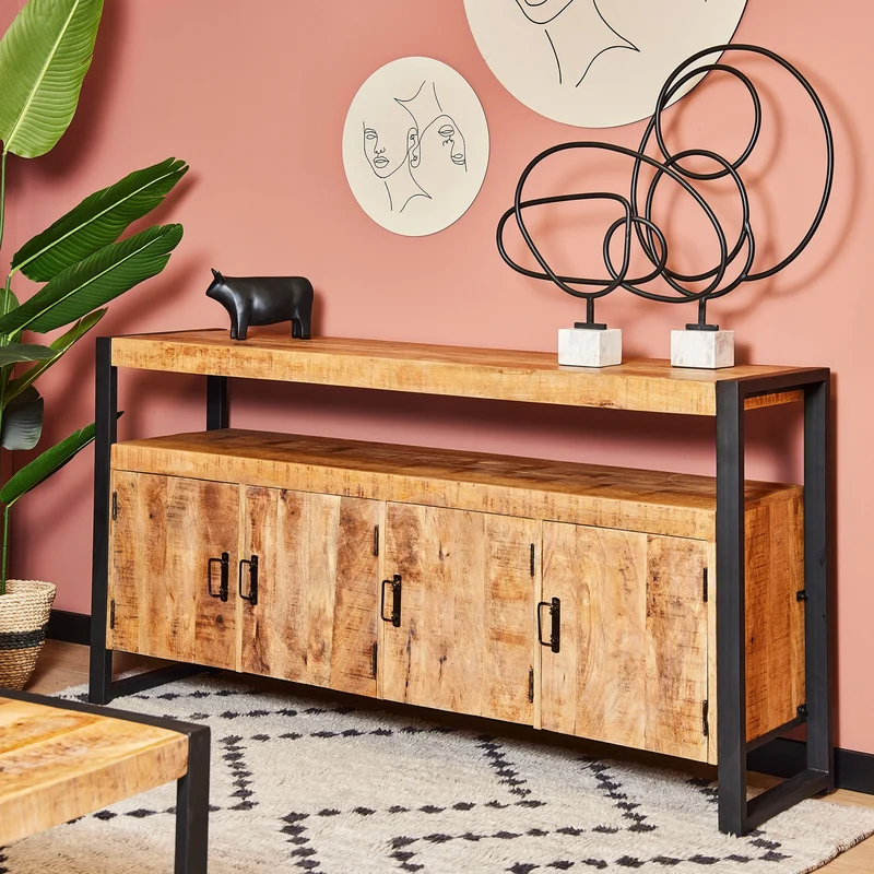 Buffet en bois de manguier, H80cm - ANGELO