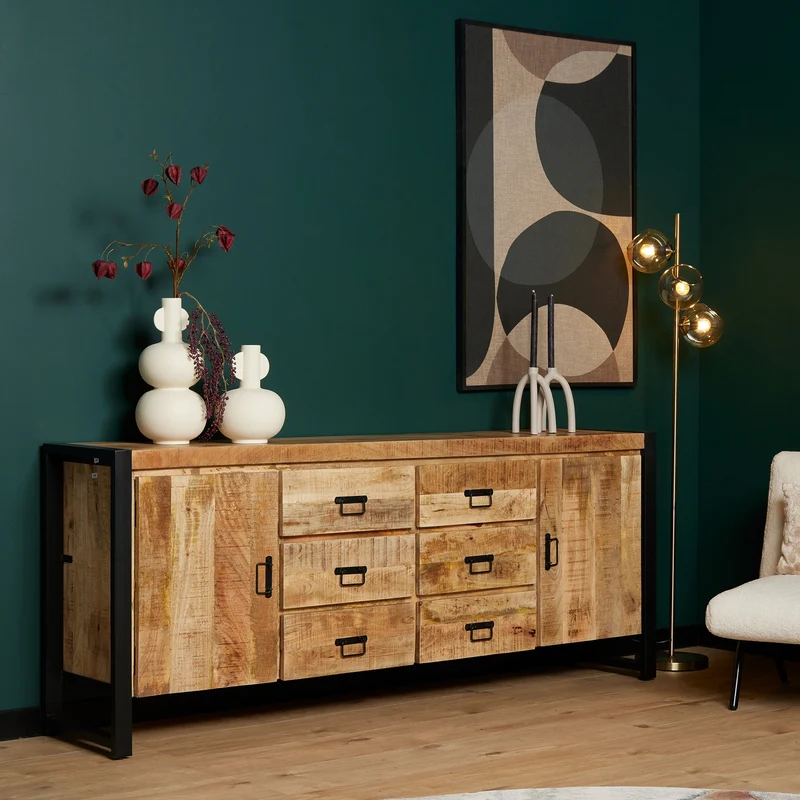 Buffet en bois de manguier, H80cm - ANGELO