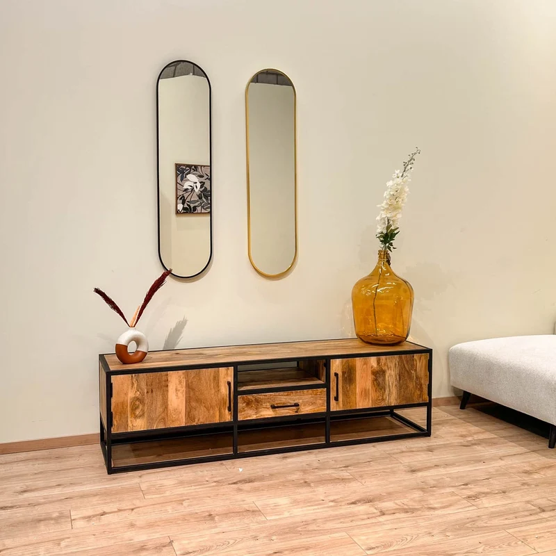 Meuble TV en bois de manguier, H50CM- ALEXIA