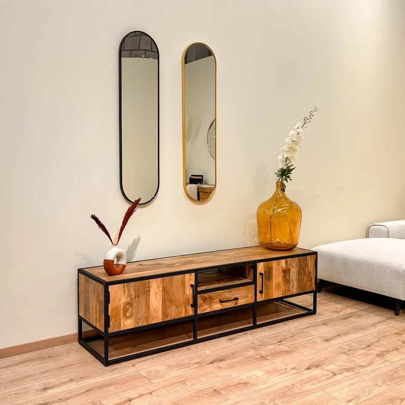Meuble TV en bois de manguier, H50CM- ALEXIA