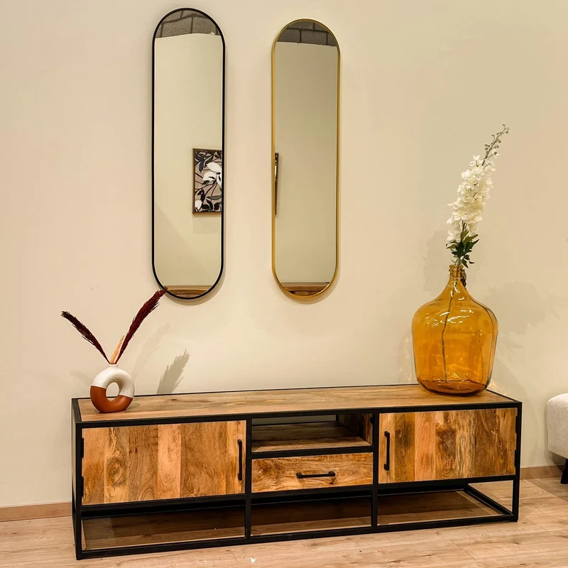 Meuble TV en bois de manguier, H50CM- ALEXIA