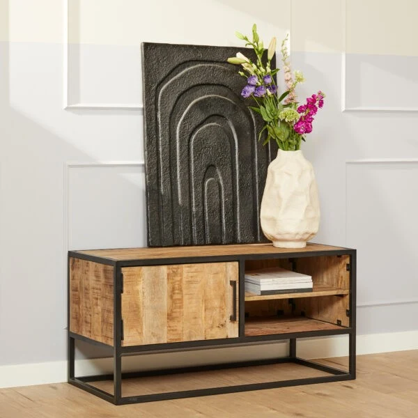 Meuble TV en bois de manguier, H50CM- ALEXIA
