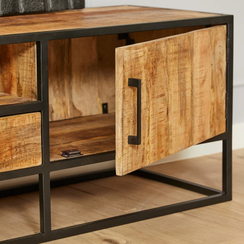Meuble TV en bois de manguier, H50CM- ALEXIA