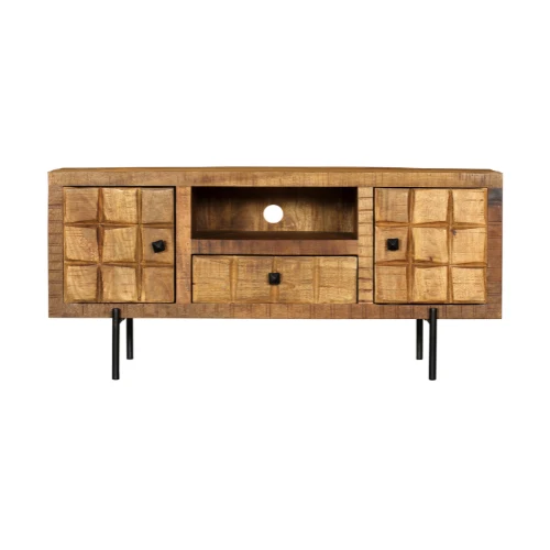 Meuble TV en bois de manguier, H55CM - MARIA
