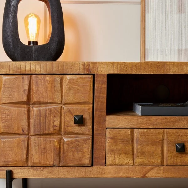Meuble TV en bois de manguier, H55CM - MARIA