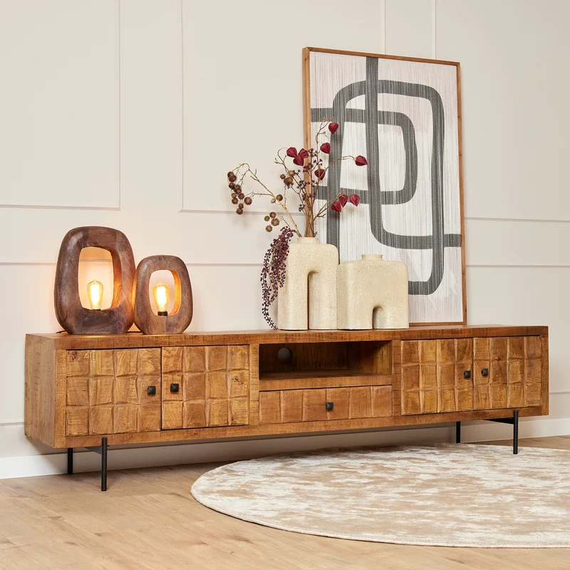 Meuble TV en bois de manguier, H55CM - MARIA