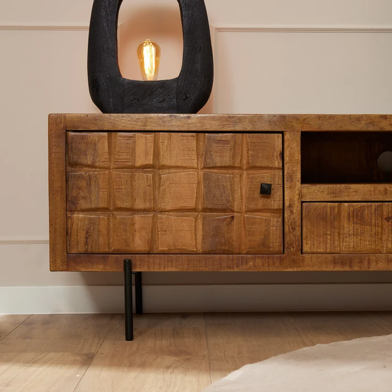 Meuble TV en bois de manguier, H55CM - MARIA