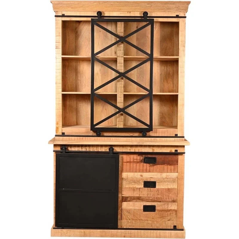 Vaisselier en bois massif, H220CM- MEXICO