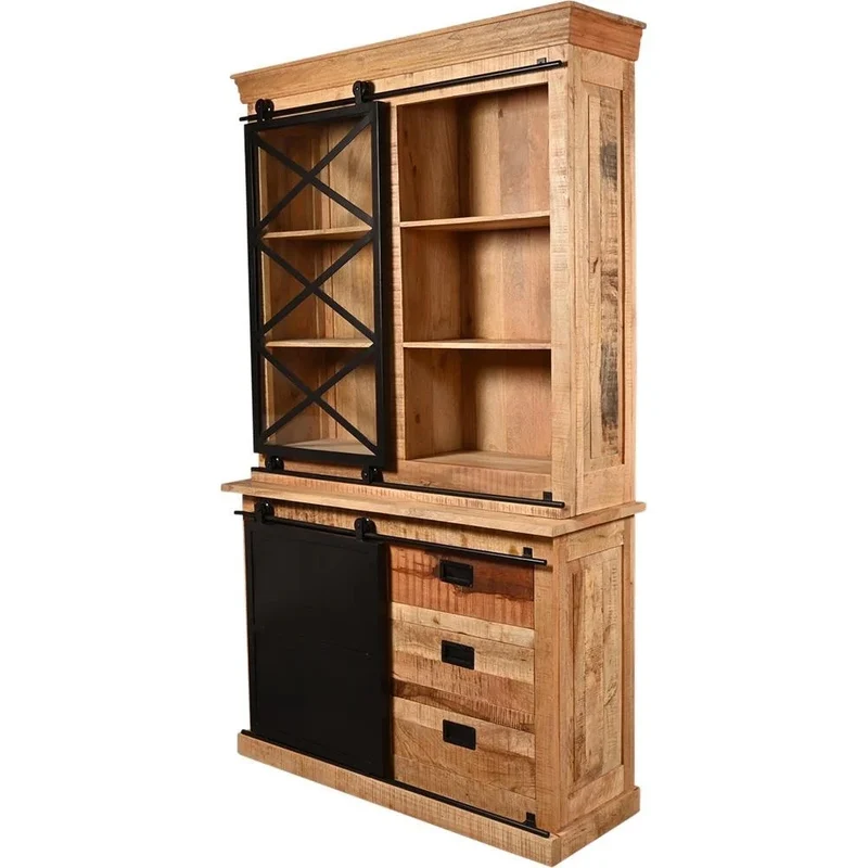 Vaisselier en bois massif, H220CM- MEXICO