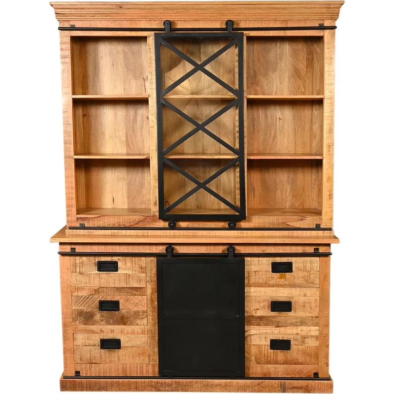 Vaisselier en bois massif, H220CM- MEXICO