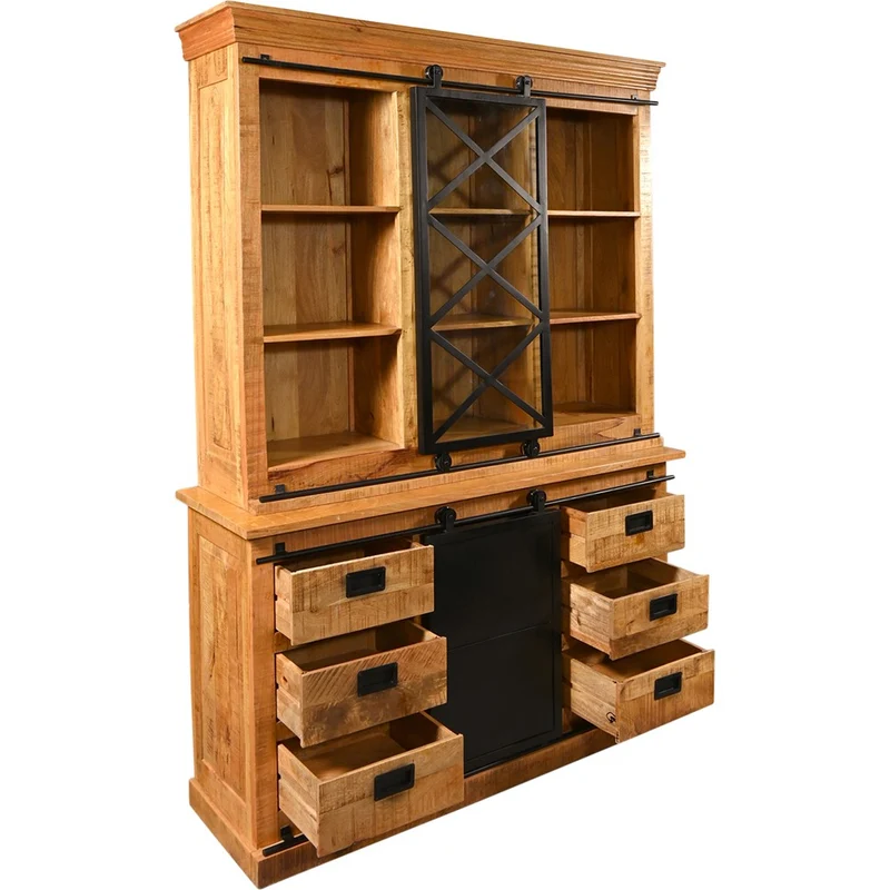 Vaisselier en bois massif, H220CM- MEXICO