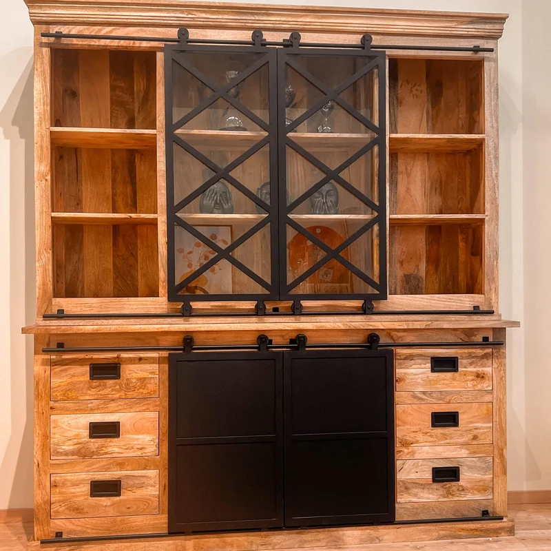 Vaisselier en bois massif, H220CM- MEXICO