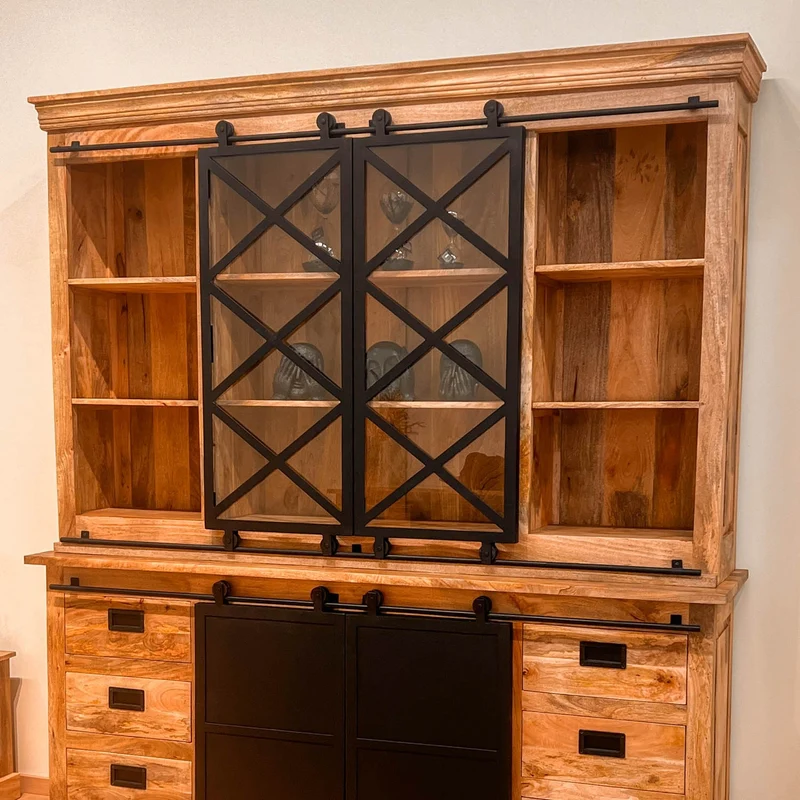 Vaisselier en bois massif, H220CM- MEXICO