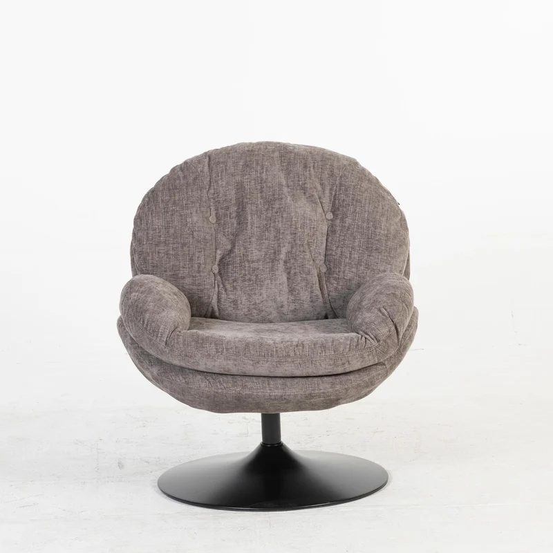 Milo Fauteuil rond design pivotant en tissu haute qualité, 85x70xH89CM