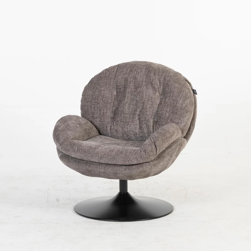 Milo Fauteuil rond design pivotant en tissu haute qualité, 85x70xH89CM