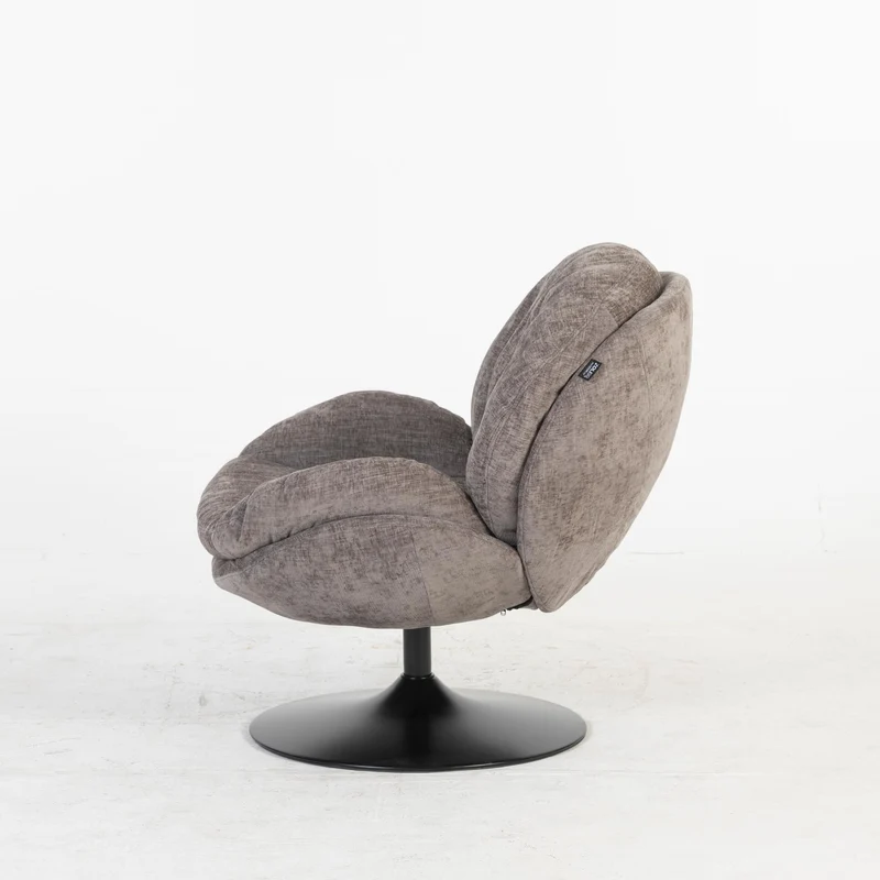 Milo Fauteuil rond design pivotant en tissu haute qualité, 85x70xH89CM