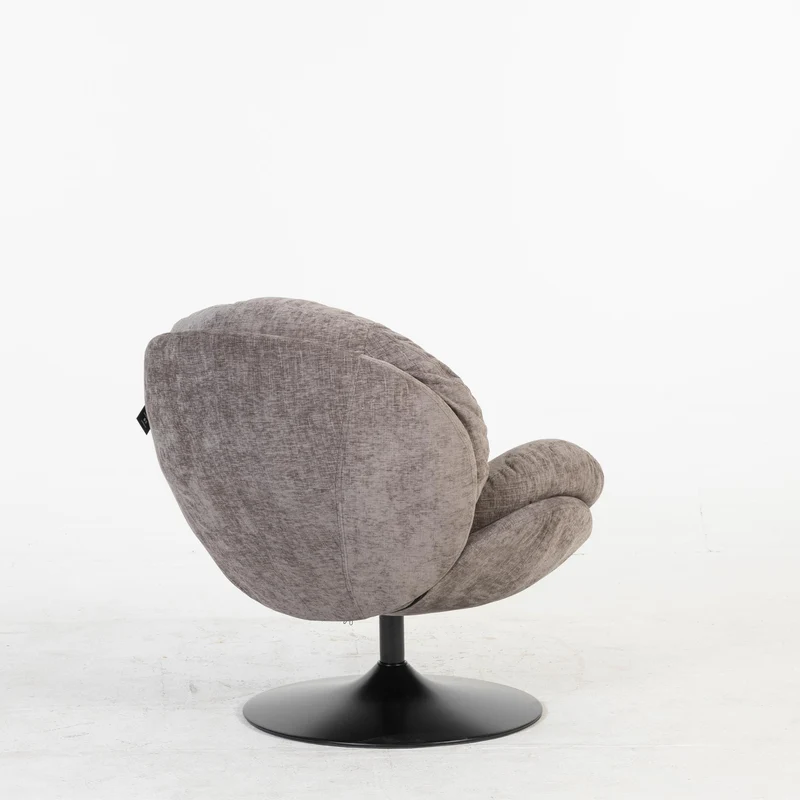 Milo Fauteuil rond design pivotant en tissu haute qualité, 85x70xH89CM