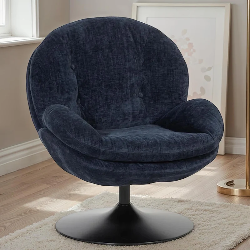 Milo Fauteuil rond design pivotant en tissu haute qualité, 85x70xH89CM