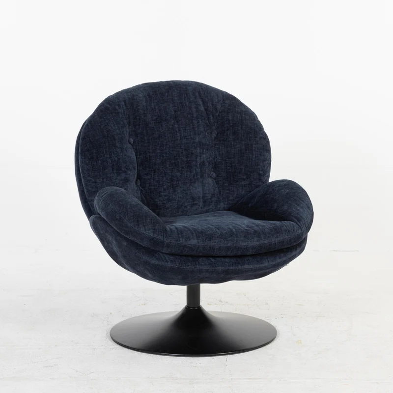 Milo Fauteuil rond design pivotant en tissu haute qualité, 85x70xH89CM