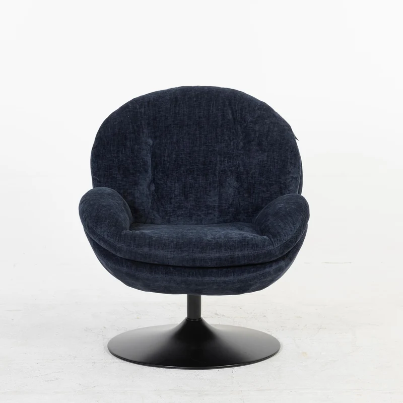 Milo Fauteuil rond design pivotant en tissu haute qualité, 85x70xH89CM