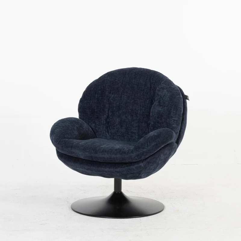 Milo Fauteuil rond design pivotant en tissu haute qualité, 85x70xH89CM