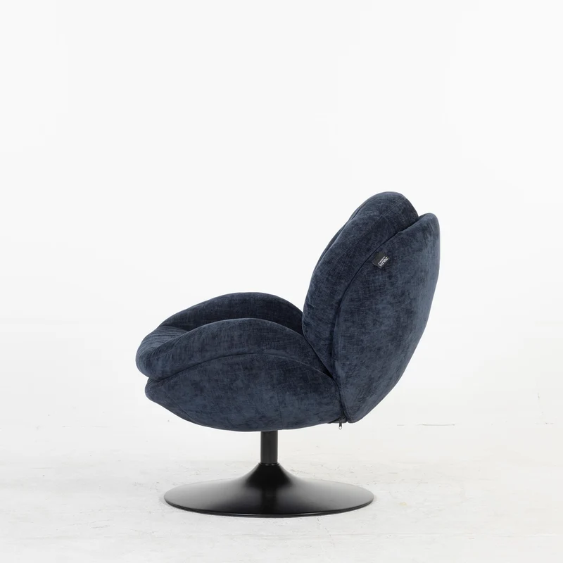 Milo Fauteuil rond design pivotant en tissu haute qualité, 85x70xH89CM