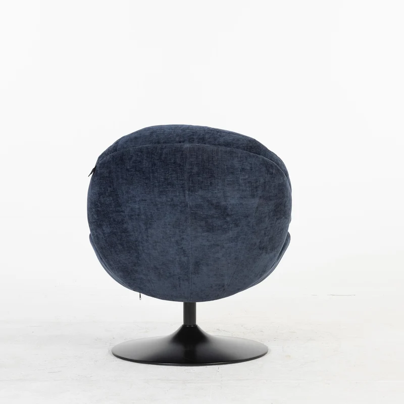 Milo Fauteuil rond design pivotant en tissu haute qualité, 85x70xH89CM
